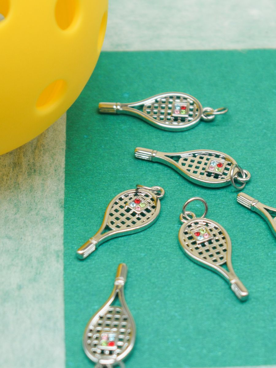 Silver Tennis Spark Charm