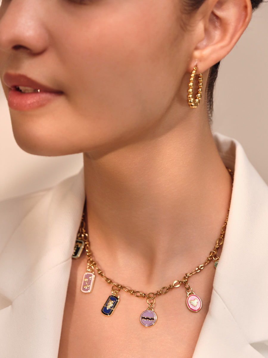 Enamel Charm Medley Necklace