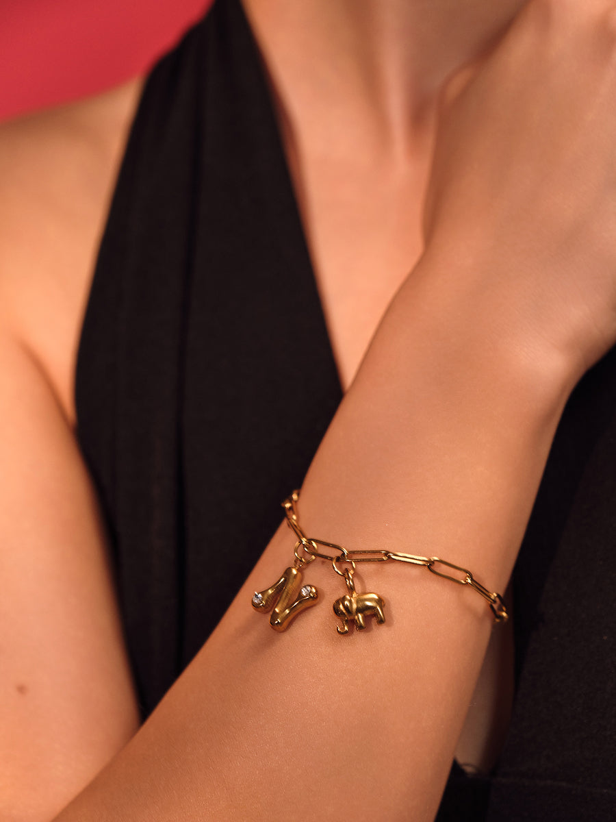 Golden Safari Charm Bracelet