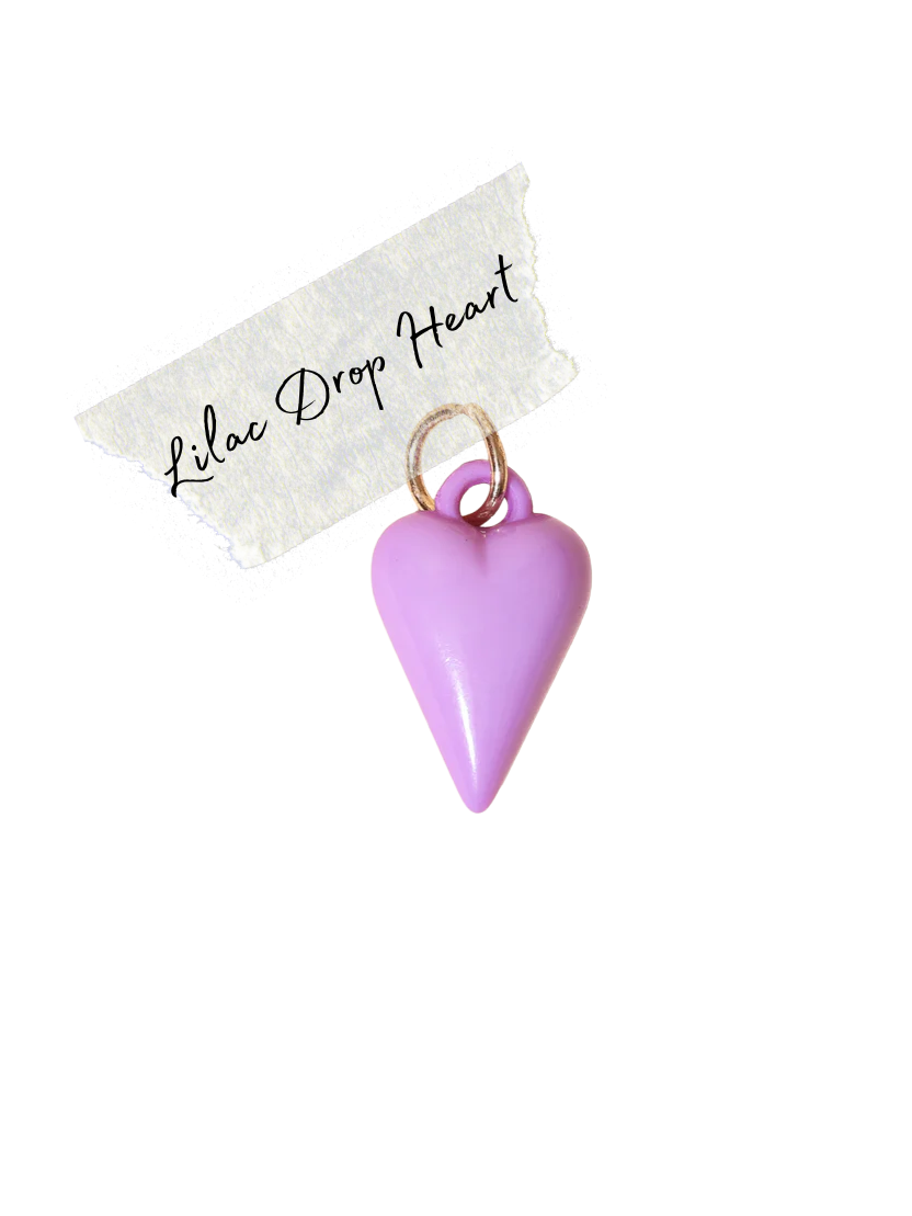 Lilac Drop Heart Charm