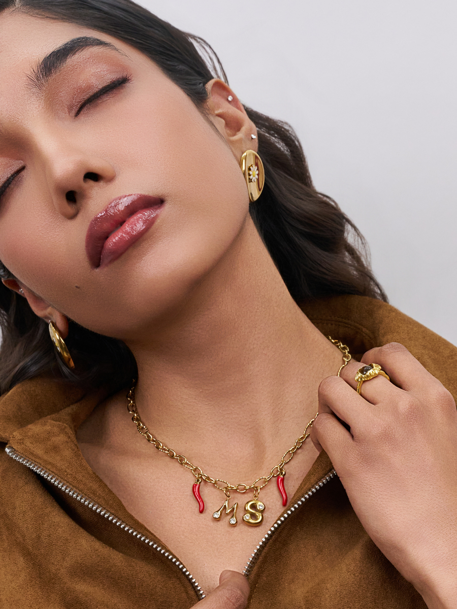 Spicy Initial Charm Necklace
