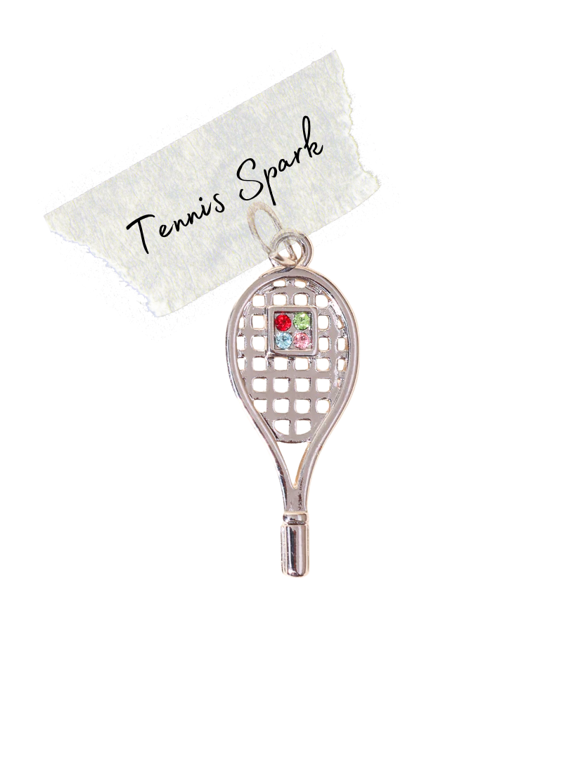 Silver Tennis Spark Charm