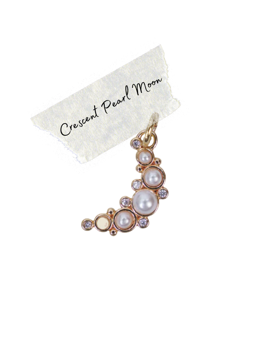 Crescent Pearl Moon Charm