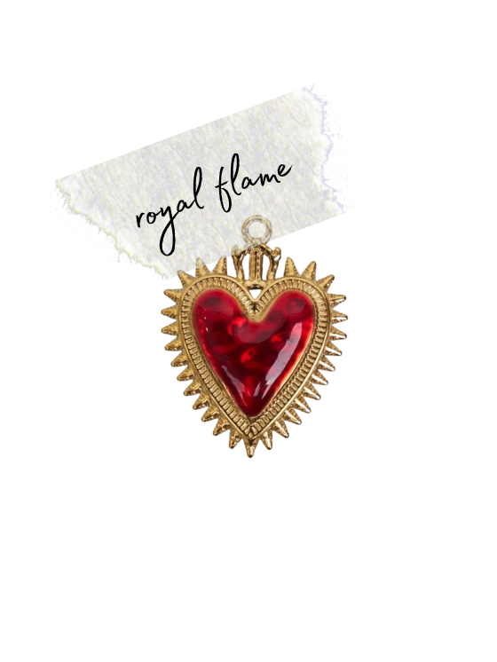 Royal Flame Heart Charm
