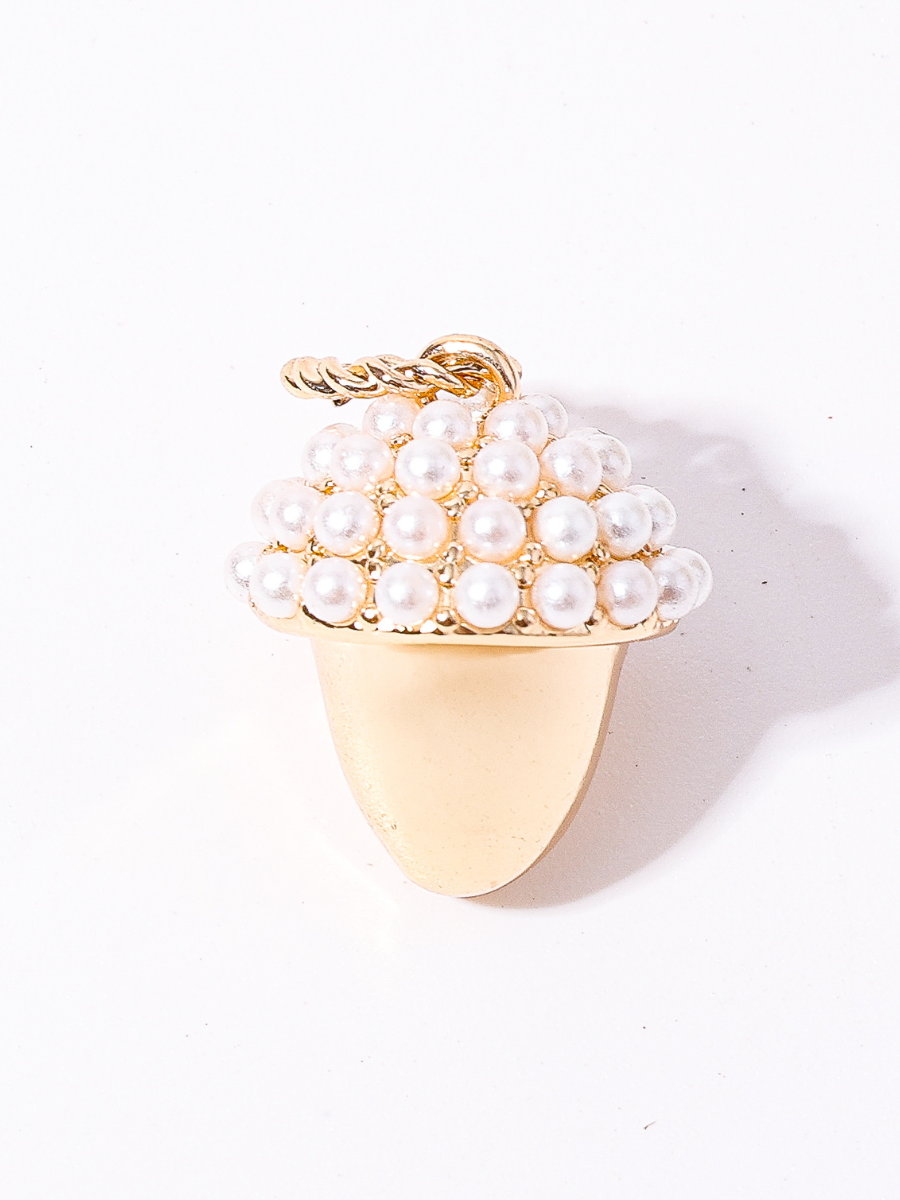 Pearl Acorn Charm