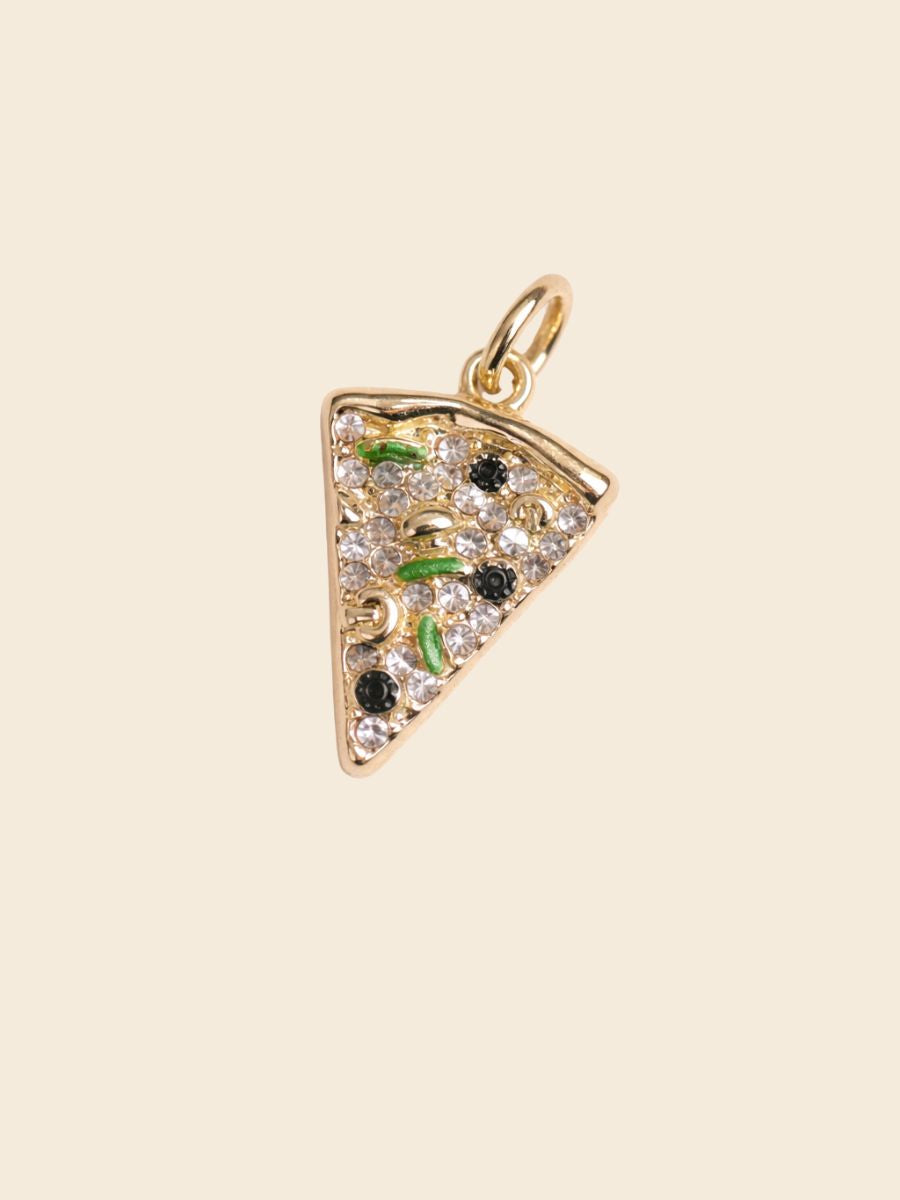 Sparkle Pizza Slice Charm