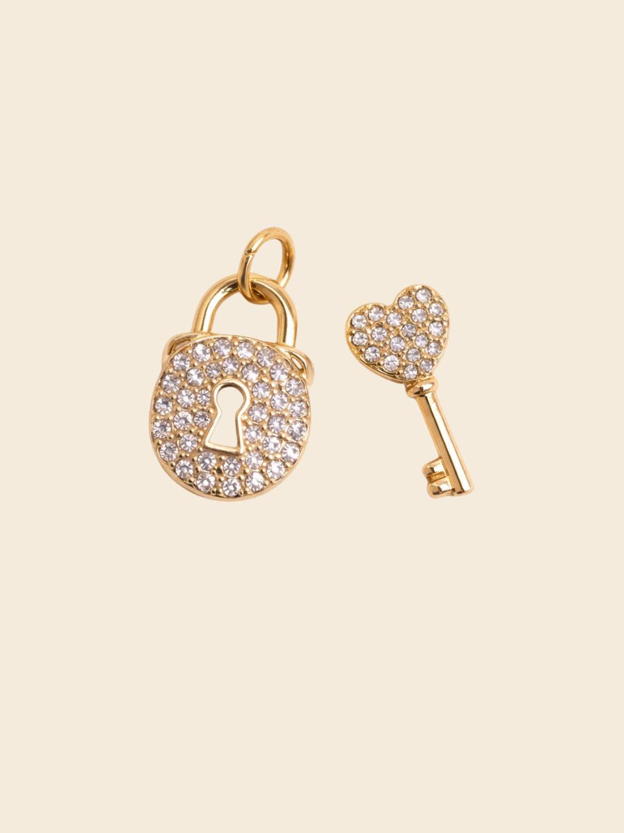 Heart & Key Lock Charm