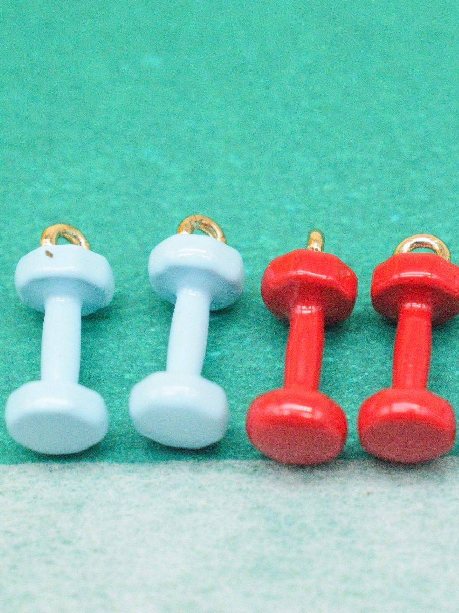 Blue Power Dumbbell Charm