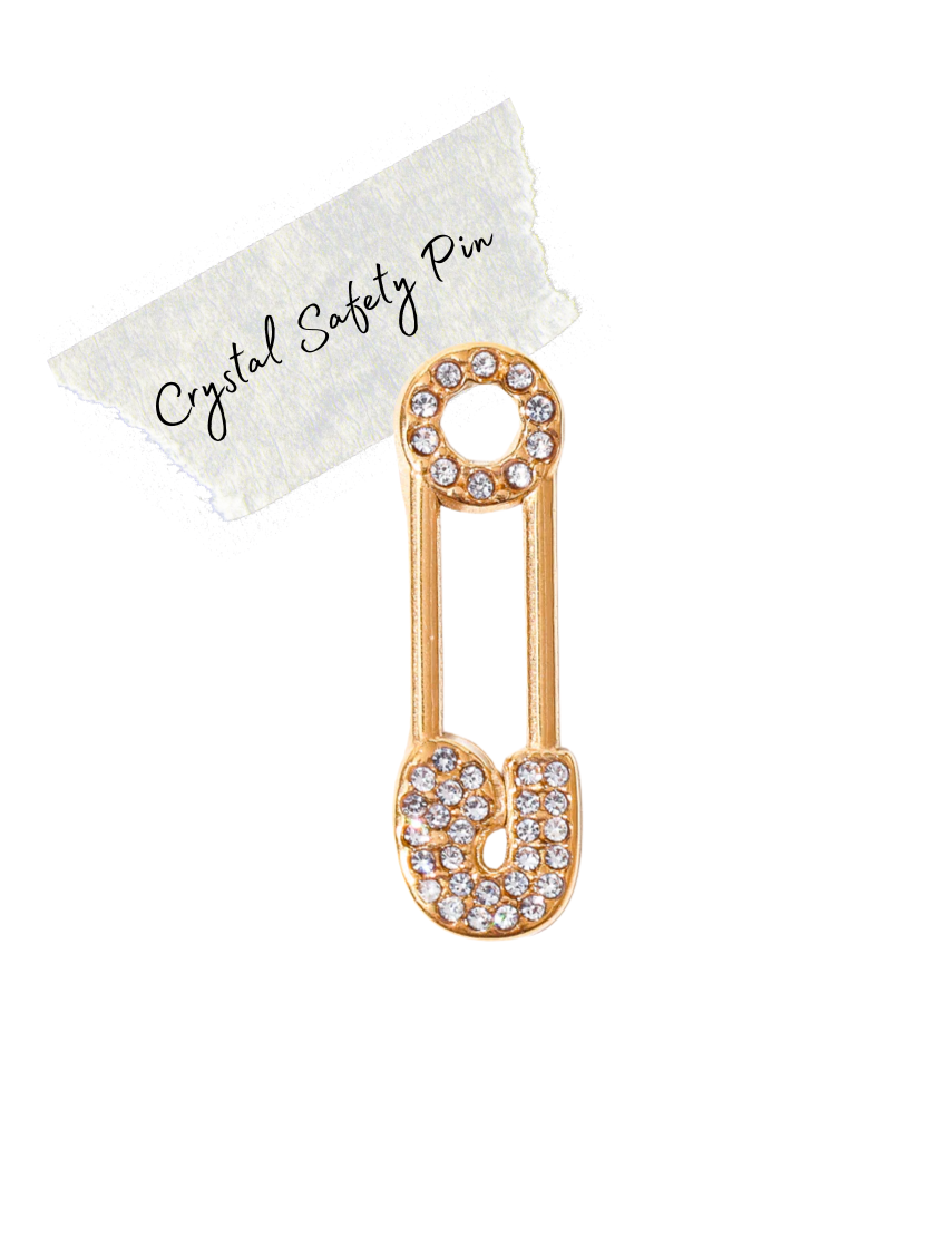 Crystal Safety Pin Charm