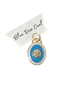 Blue Rose Oval Charm