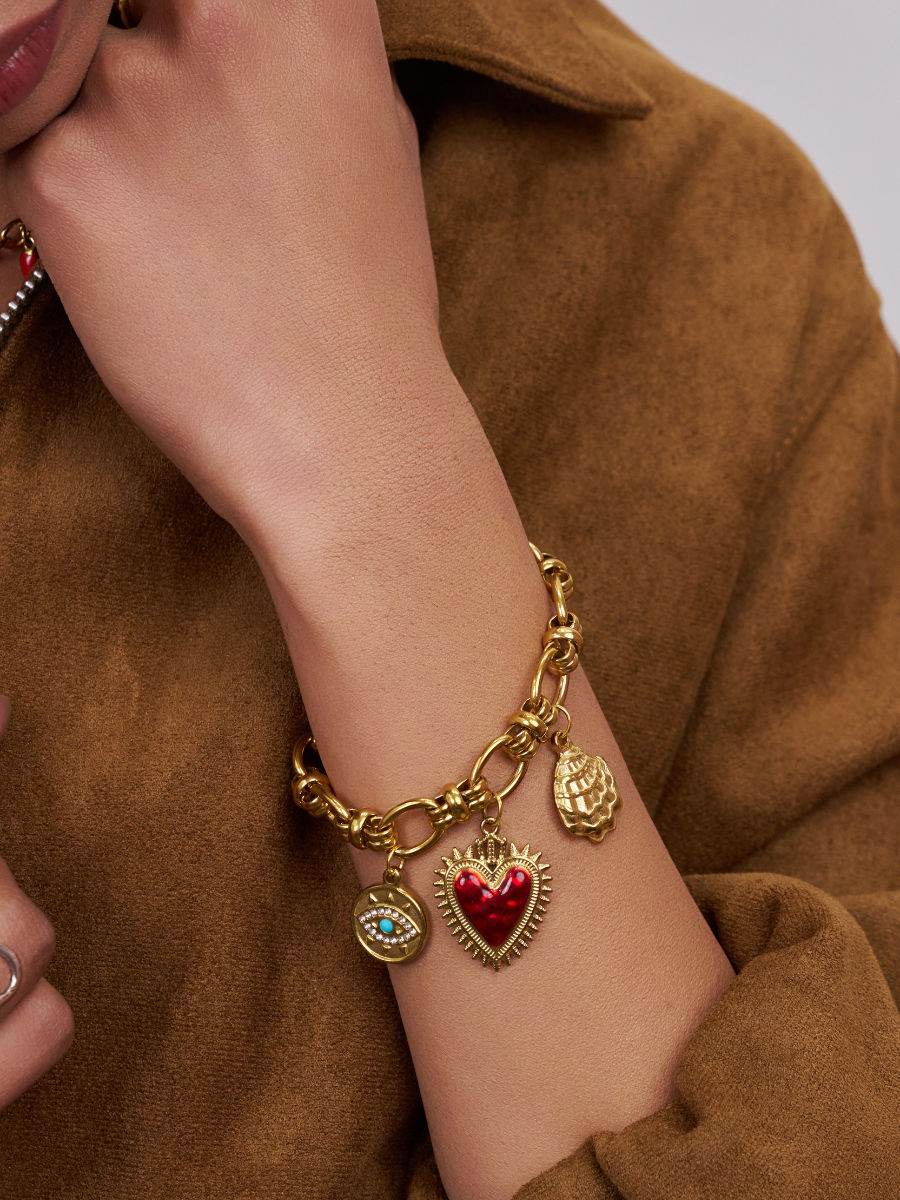 Royal Flame Heart Charm