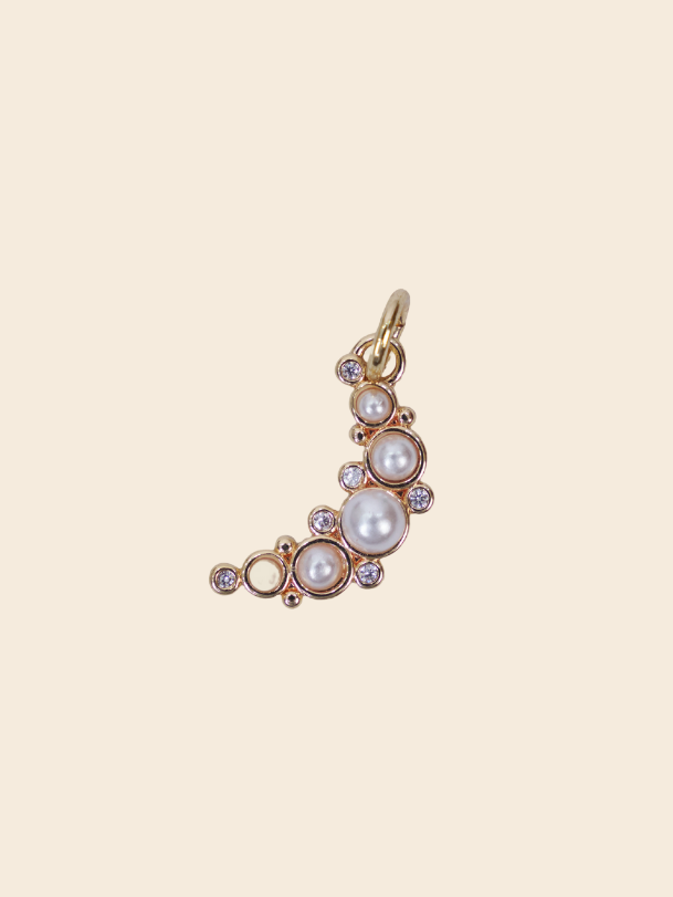 Crescent Pearl Moon Charm