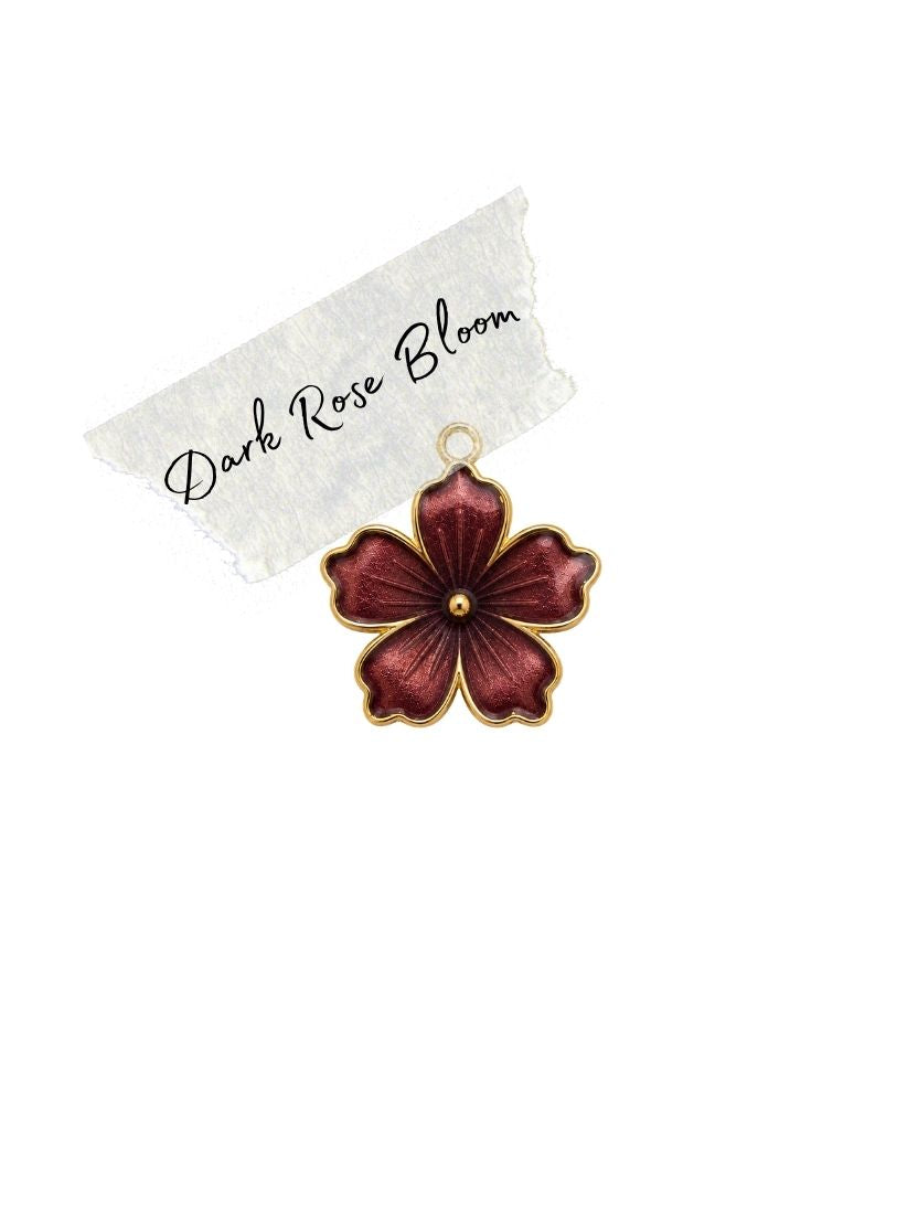 Dark Rose Bloom Charm