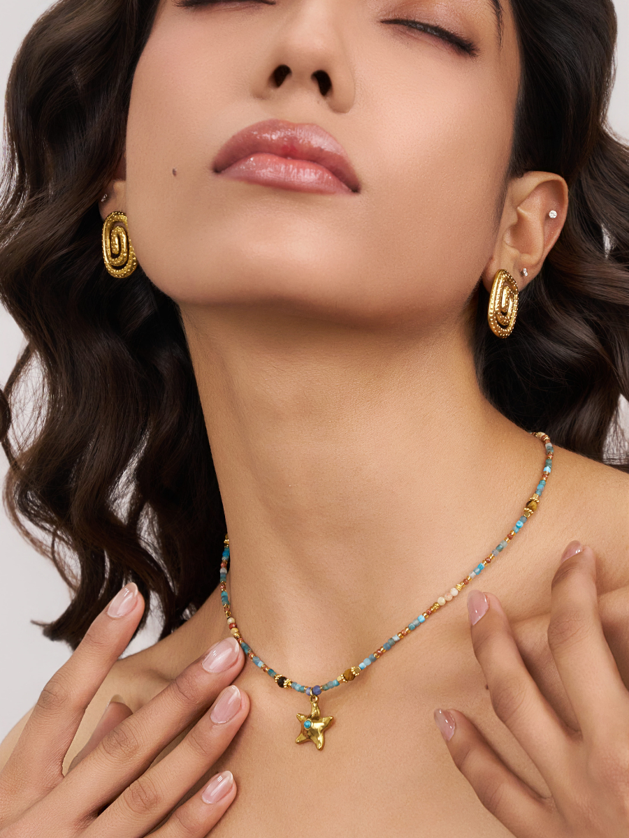 Star Bead Charm Necklace