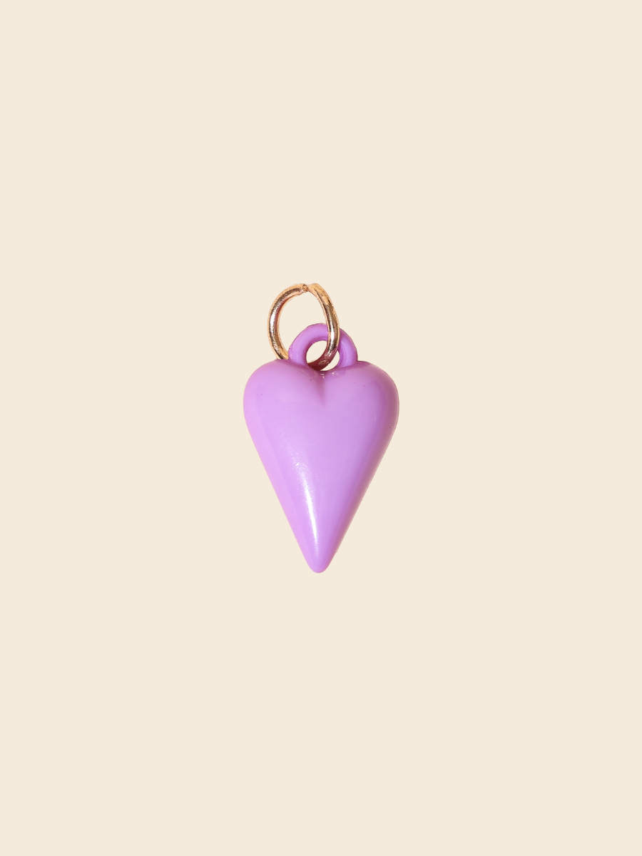 Lilac Drop Heart Charm