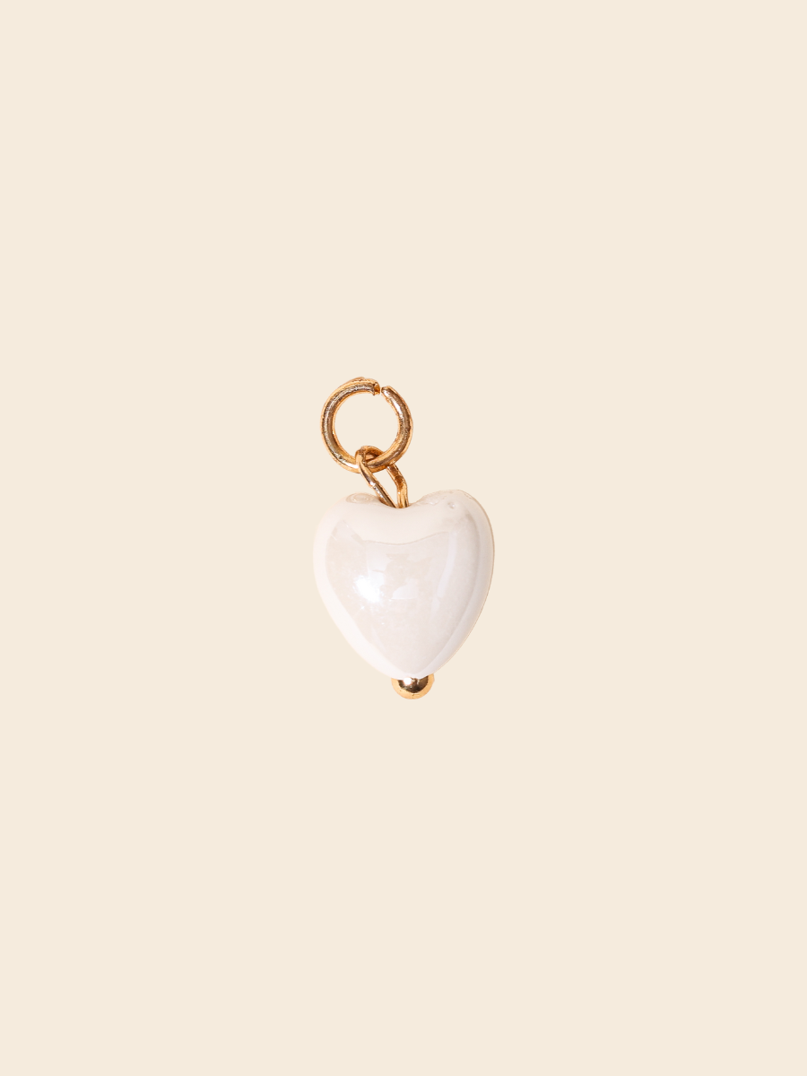 White Heart Charm