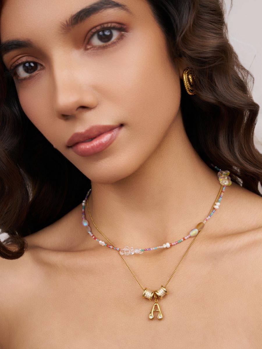 Rainbow Crystal Beaded Necklace