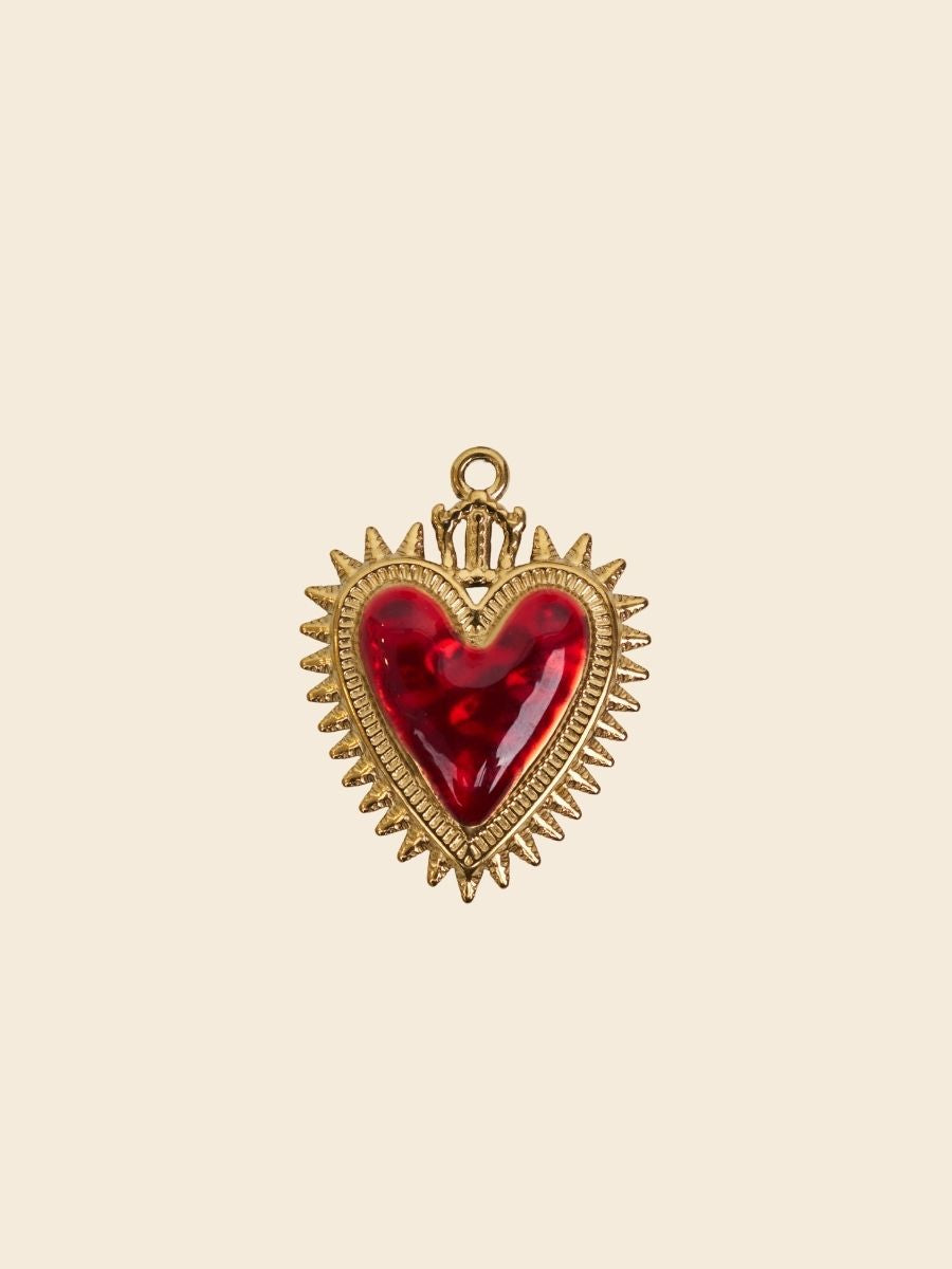 Royal Flame Heart Charm