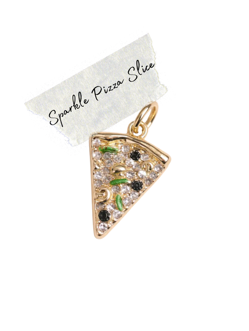 Sparkle Pizza Slice Charm