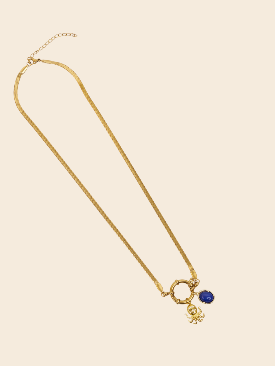 Stoned octopus charm