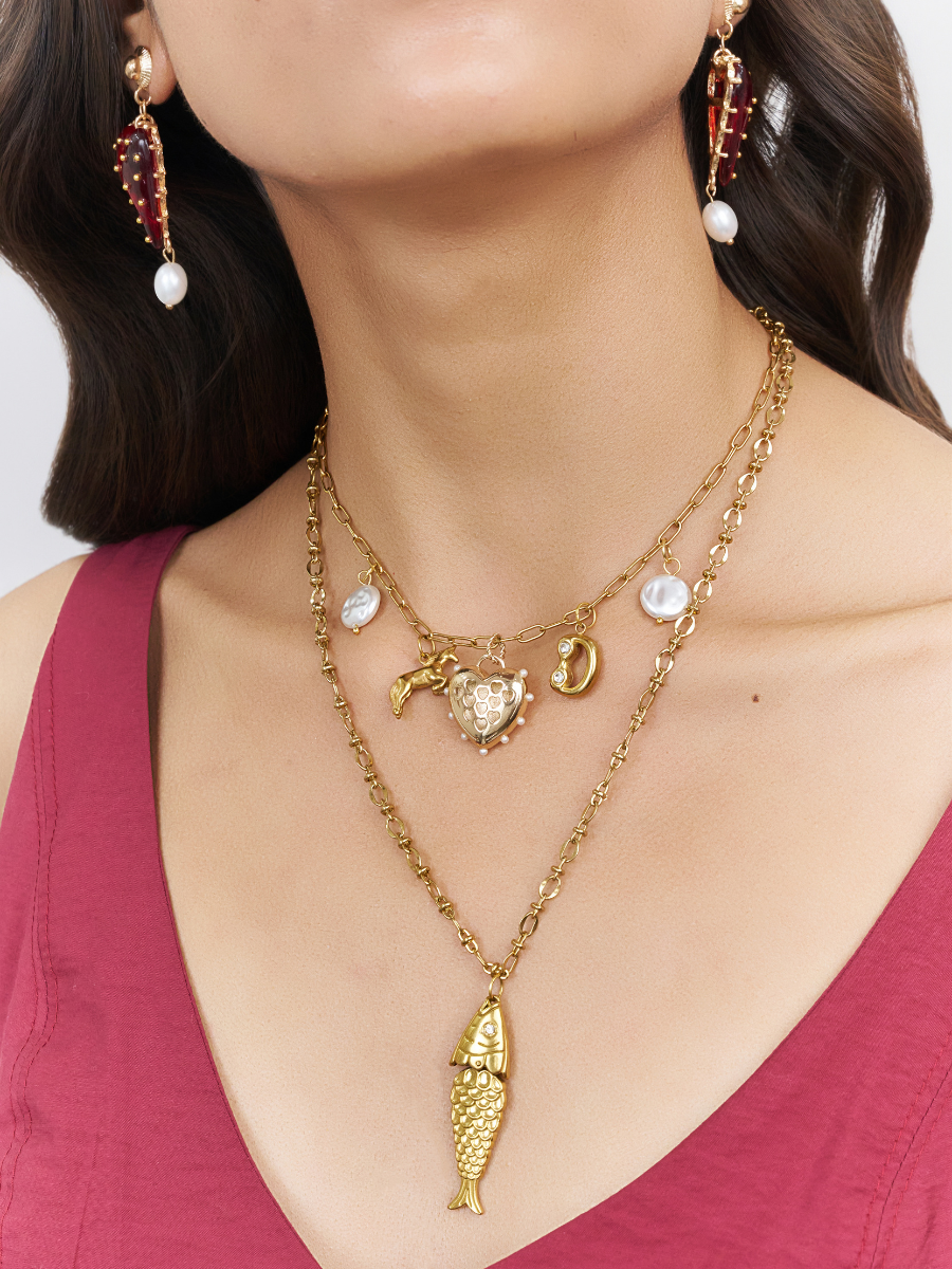 Heirloom Heart Initial Charm Choker