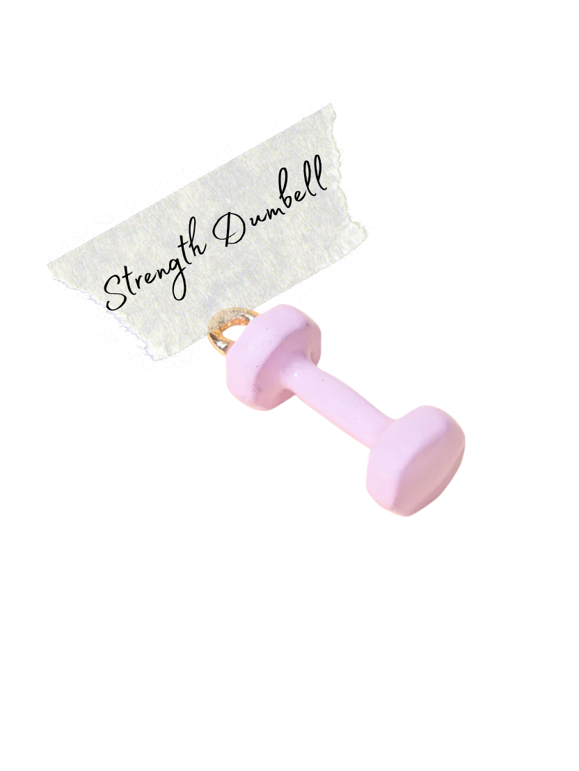Purple Strength Dumbbell Charm