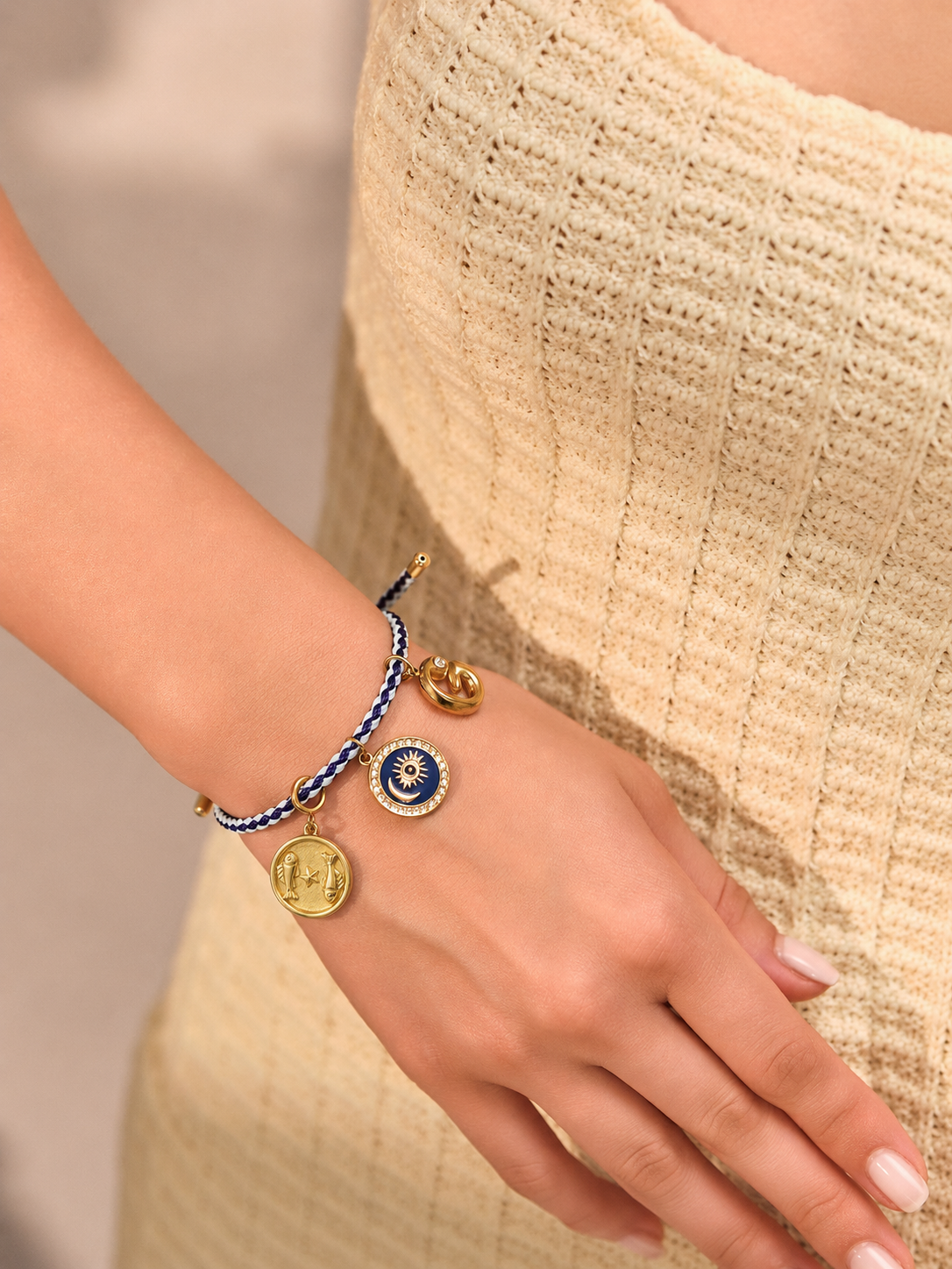 Nautical Evil Eye Cord Bracele