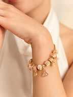 Golden Heart Charm Bracelet