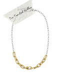 Two-Tone Crystal Link Necklace