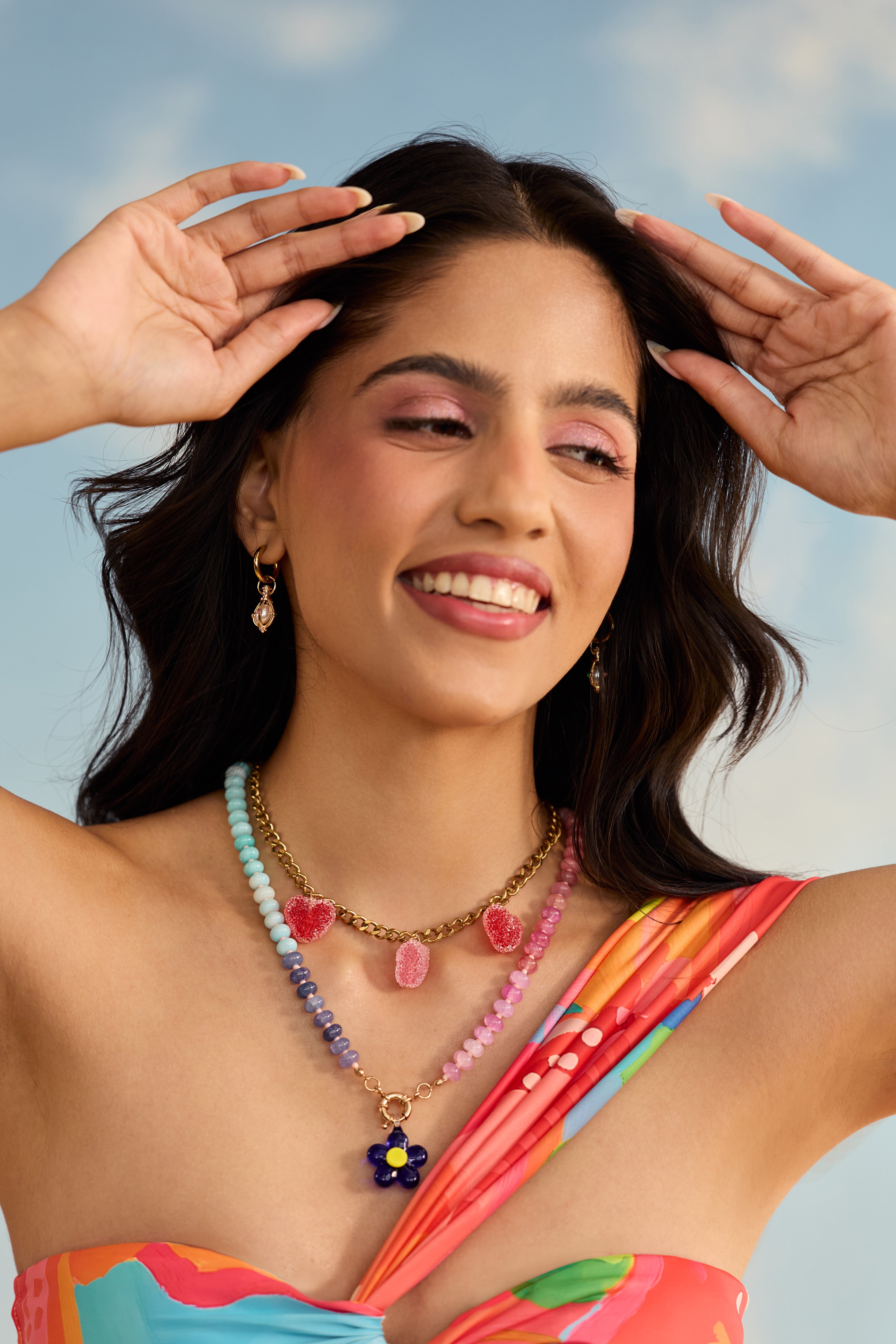 Rainbow Crystal Bead Necklace