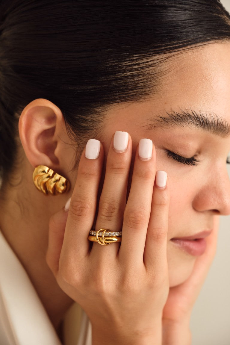 Heart Shaped Wavecrest Studs