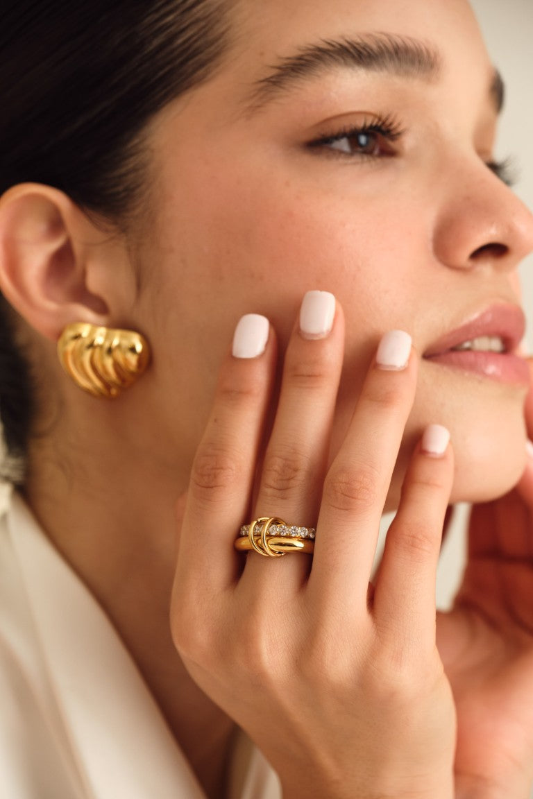 Heart Shaped Wavecrest Studs