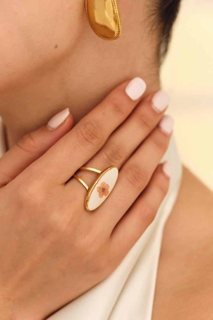 Floral Enamel Oval
