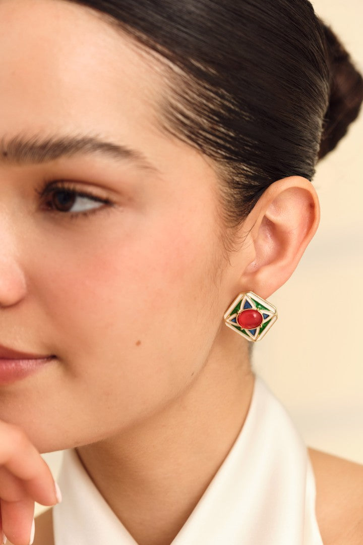 Crimson Gem Studs