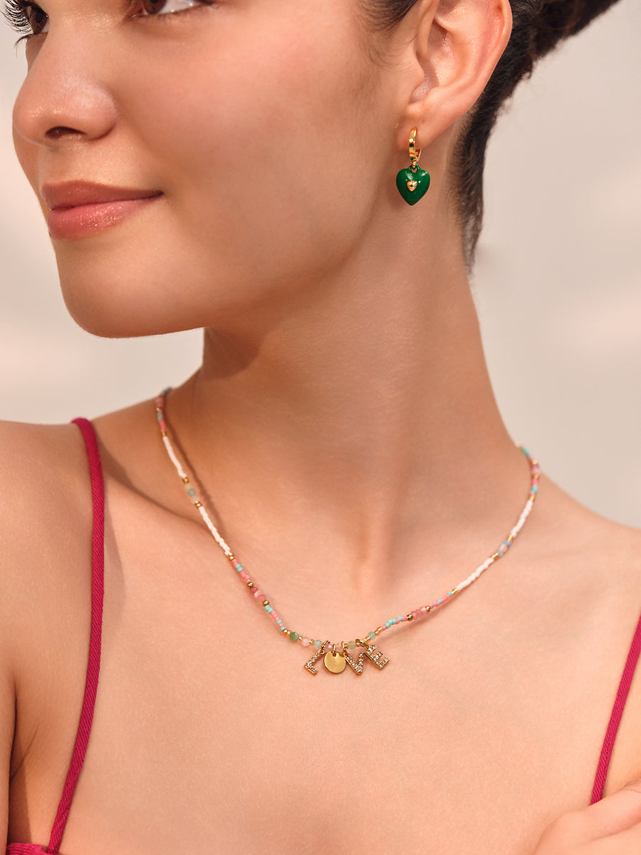 LOVE Beaded Charm Necklace