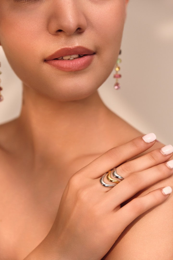Tri-tone Wave Ring