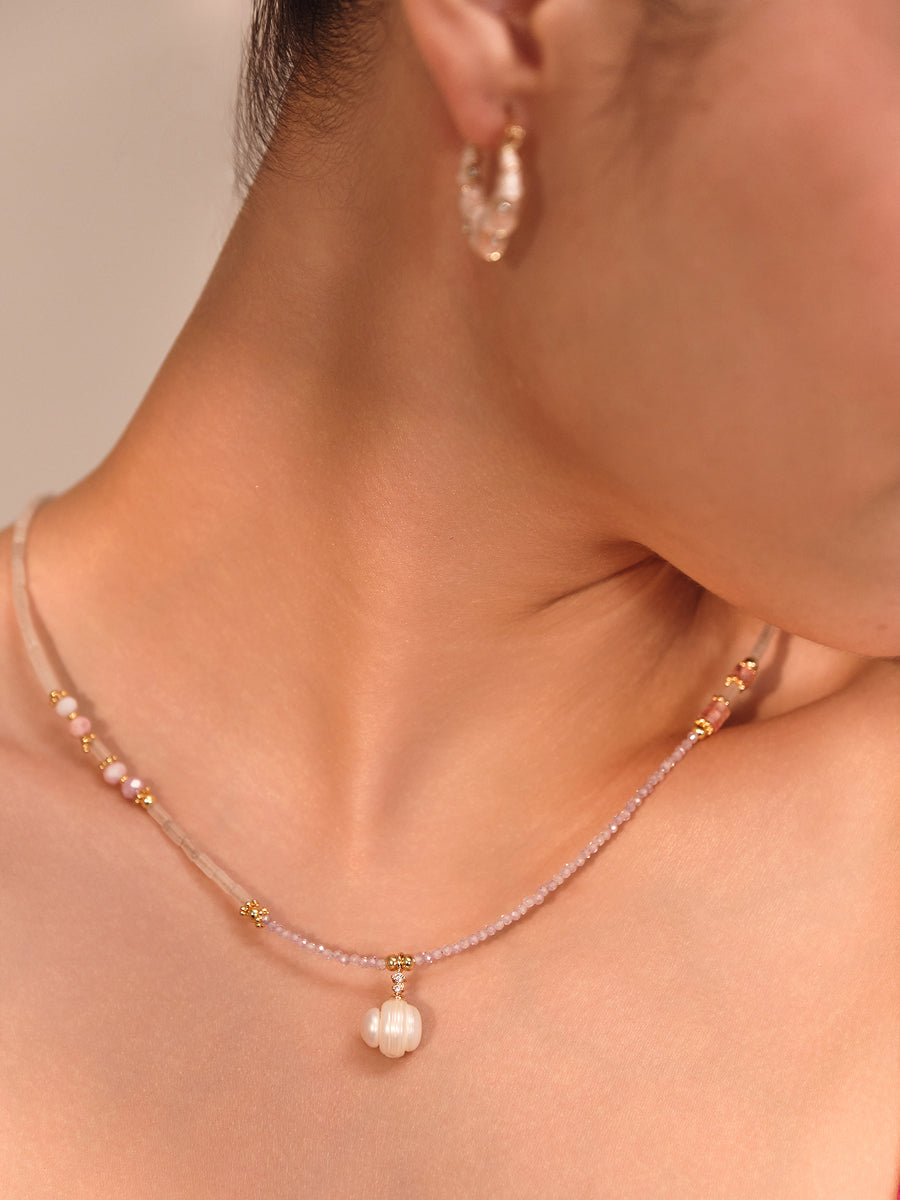 Pearl Glow Beaded Necklace