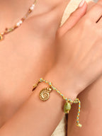 Golden Ammonite Cord Bracelet