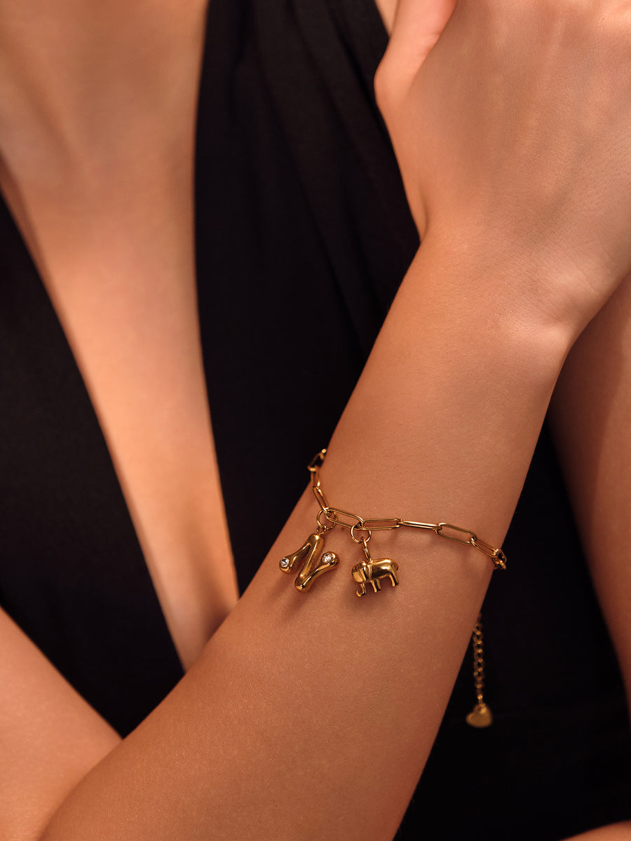 Golden Safari Charm Bracelet