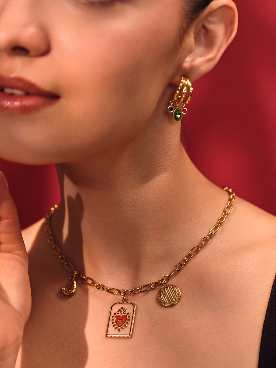 Sacred Heart Charm Necklace