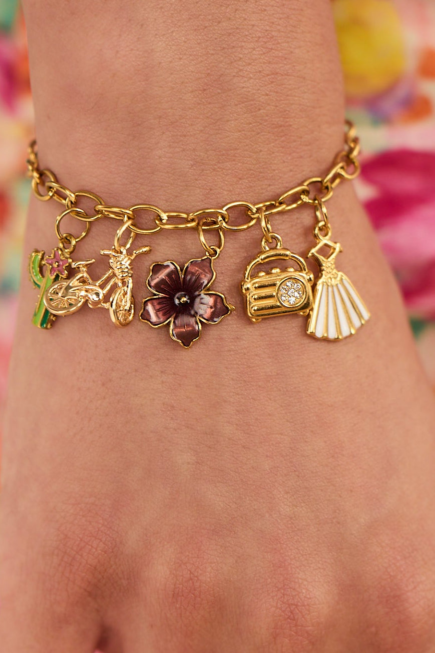 Dark Rose Bloom Charm