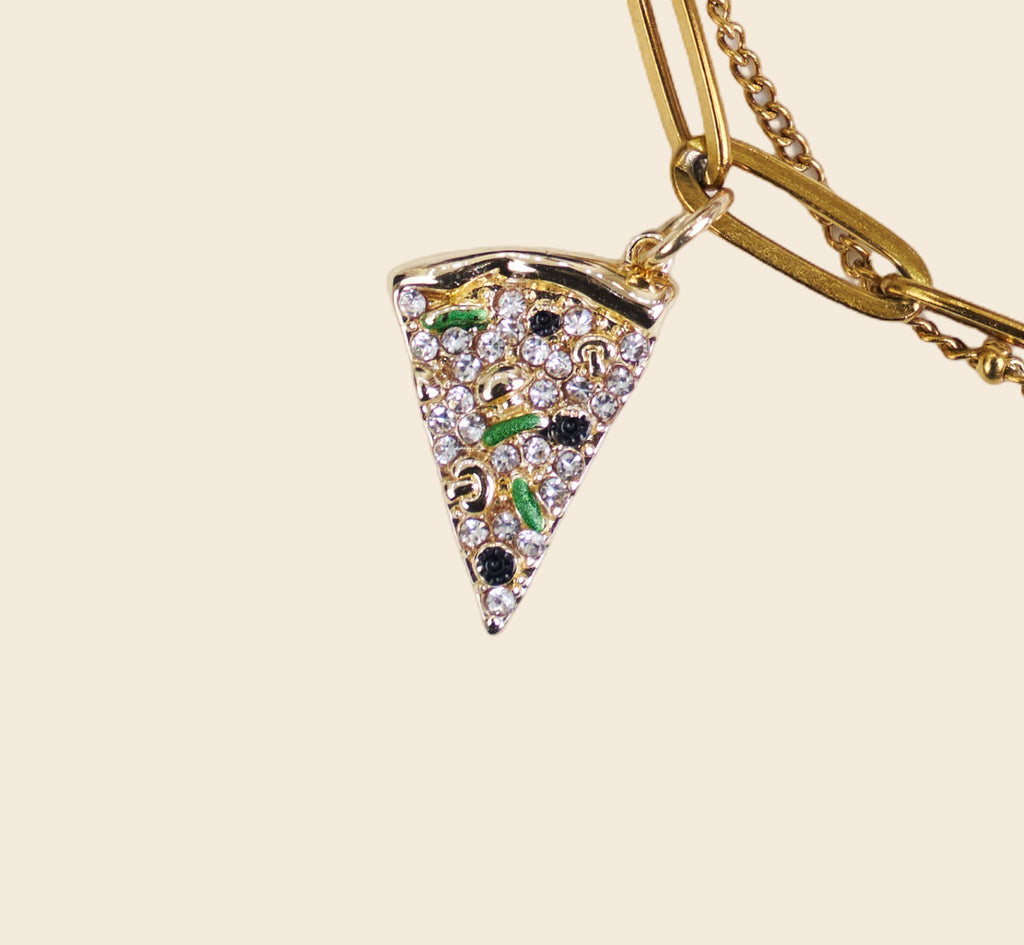 Sparkle Pizza Slice Charm