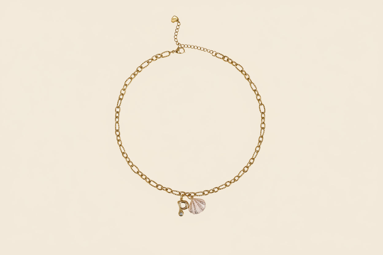 Ocean Initial Charm Necklace