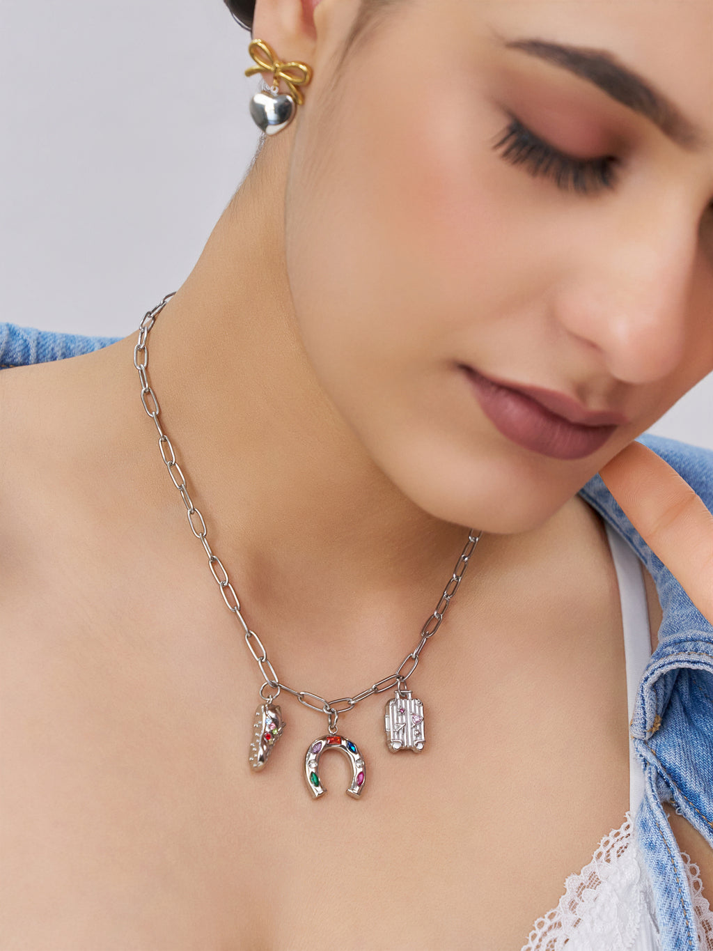 Silver lucky Horseshoe Charm