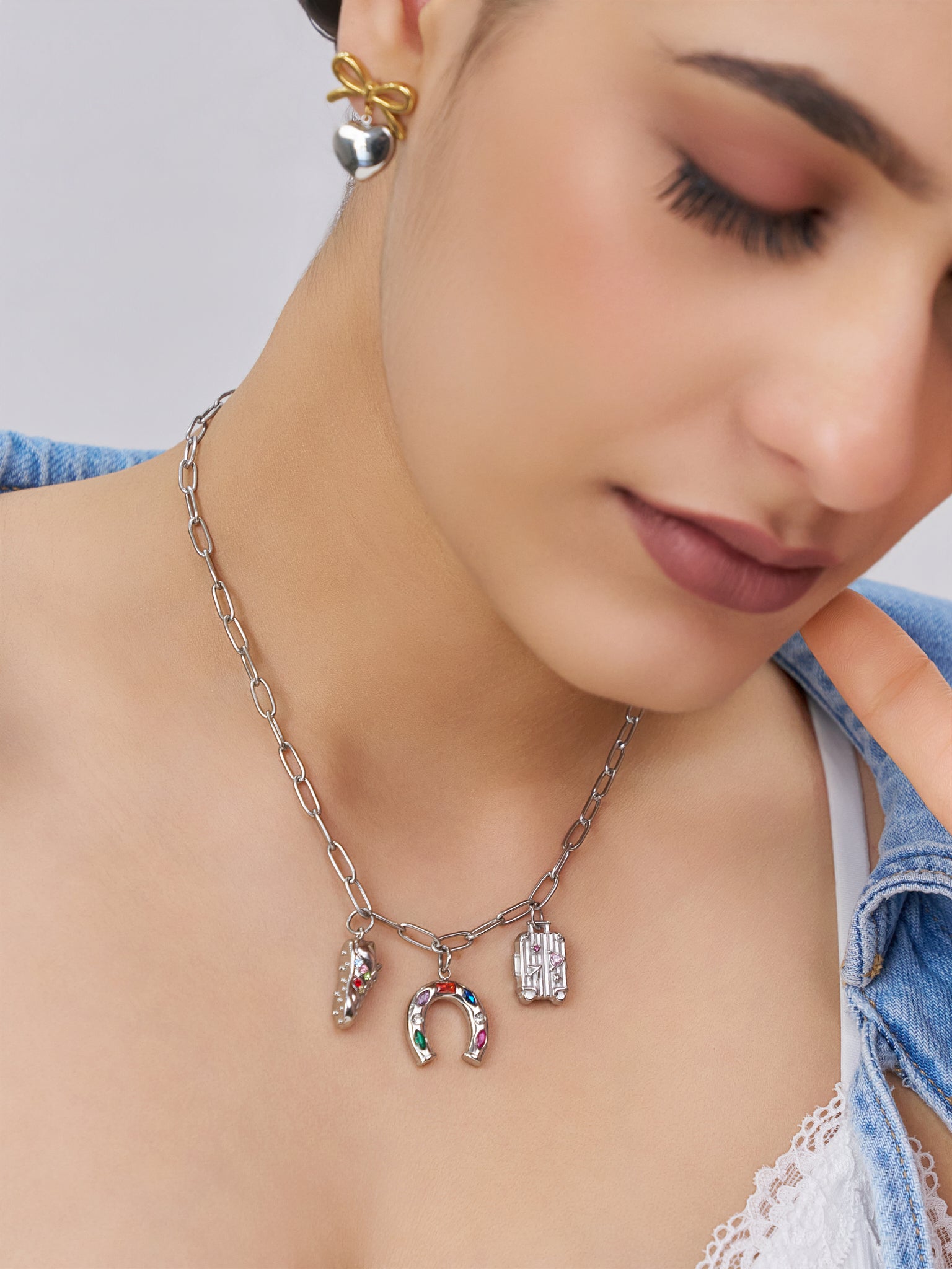 Silver lucky Horseshoe Charm