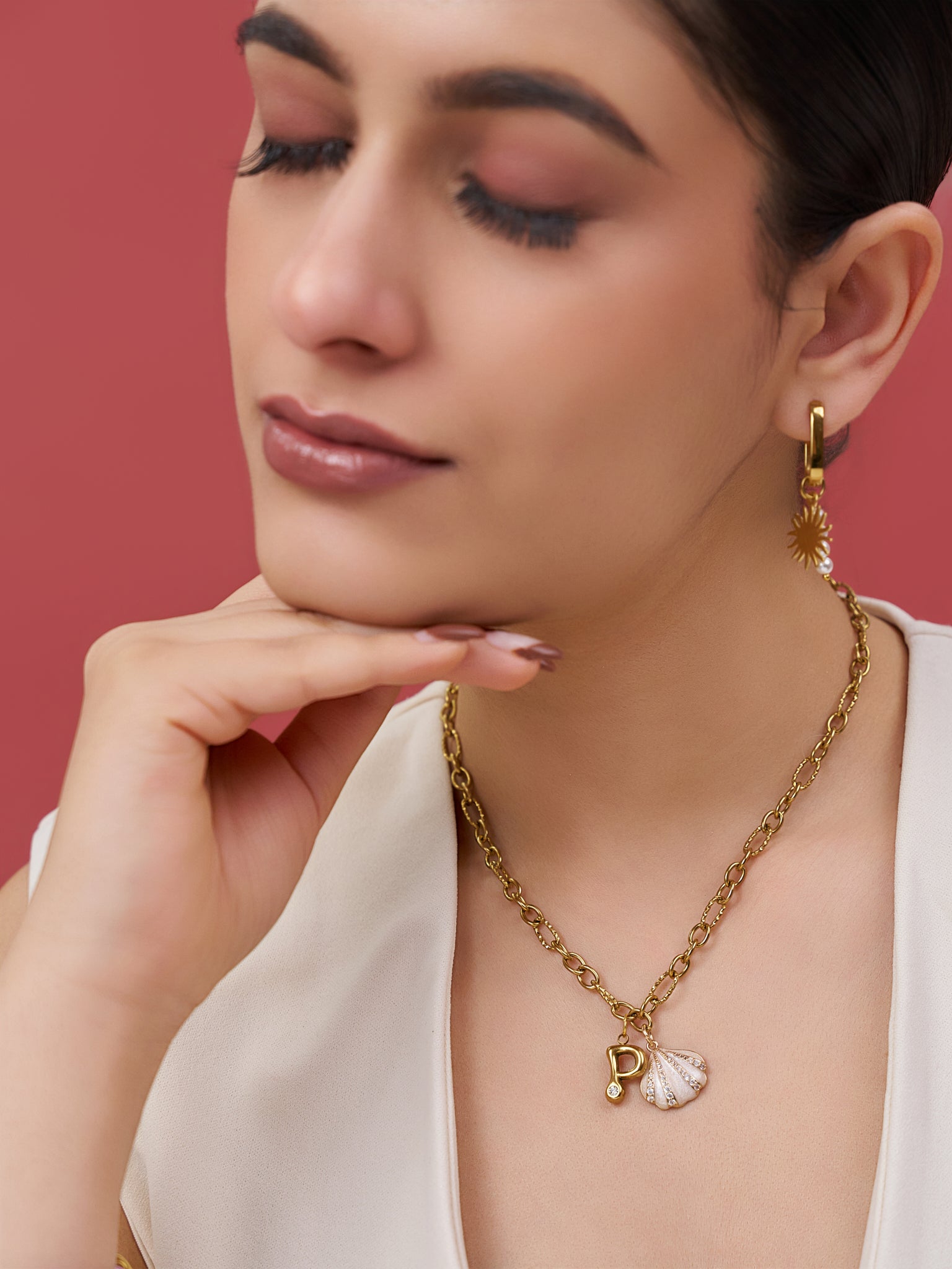 Ocean Initial Charm Necklace