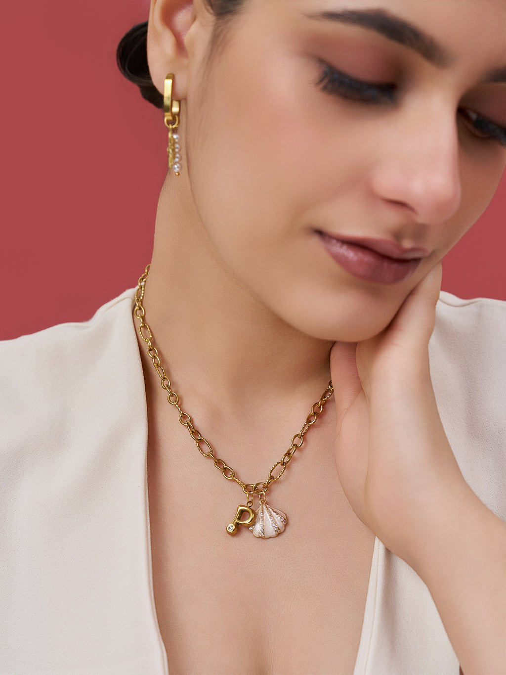 Ocean Initial Charm Necklace