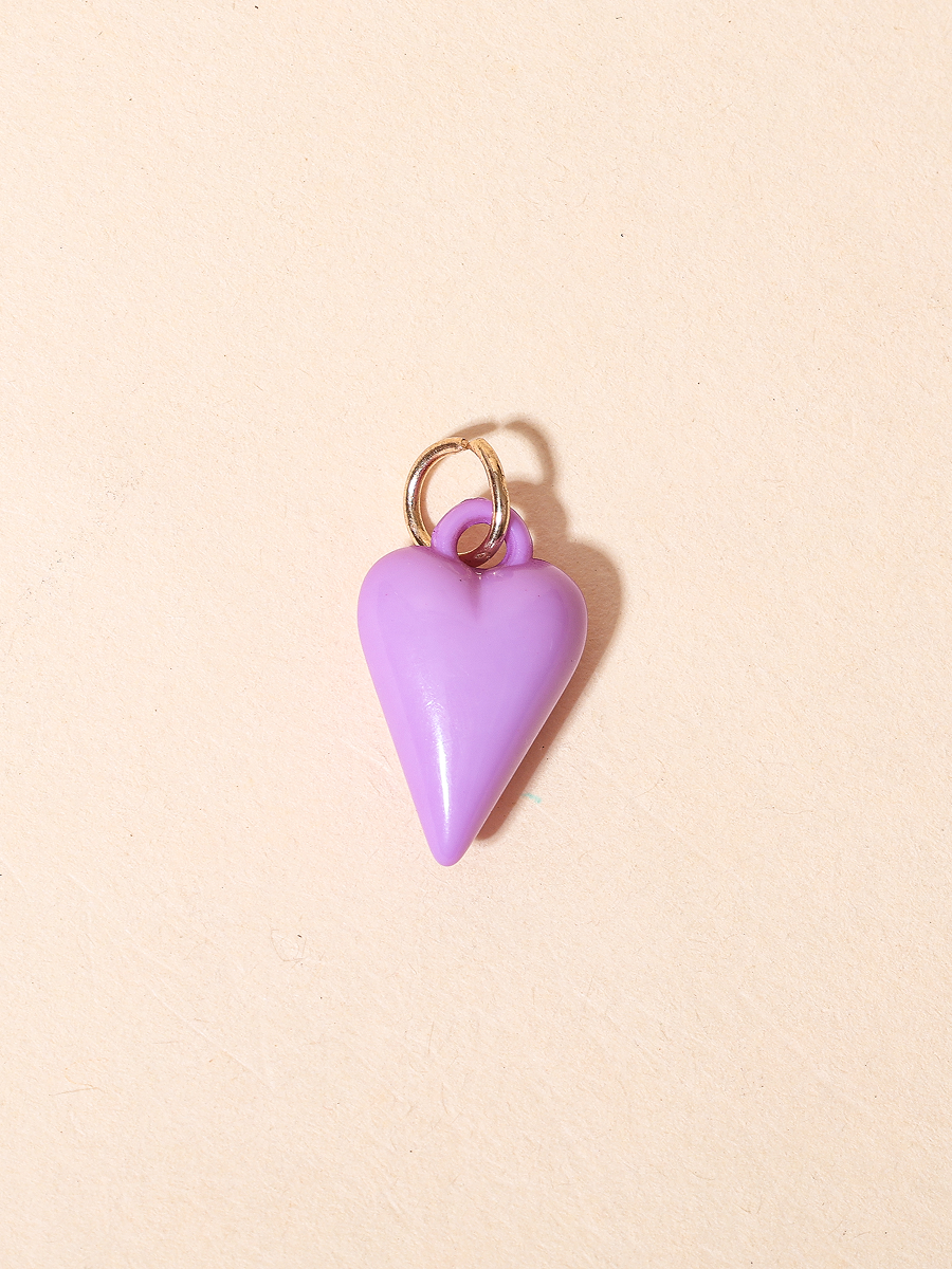 Lilac Drop Heart Charm