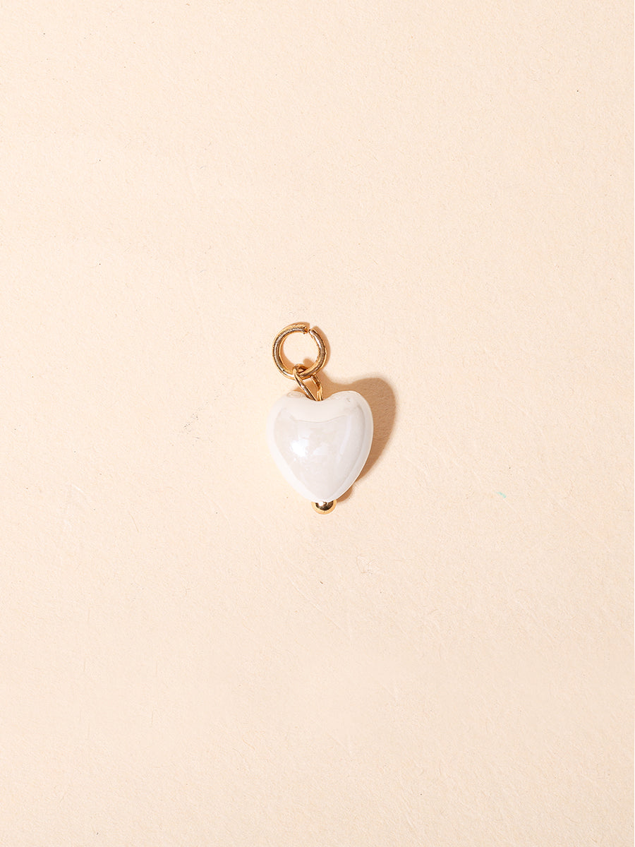 White Heart Charm