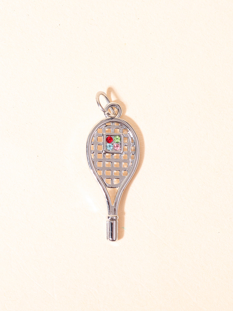 Silver Tennis Spark Charm